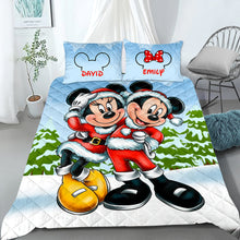 Load image into Gallery viewer, Personalized Christmas Quilt Set for Couples | Valentine&#39;s Day Gifts | Festive Gifts Blanket PopCulturePrints
