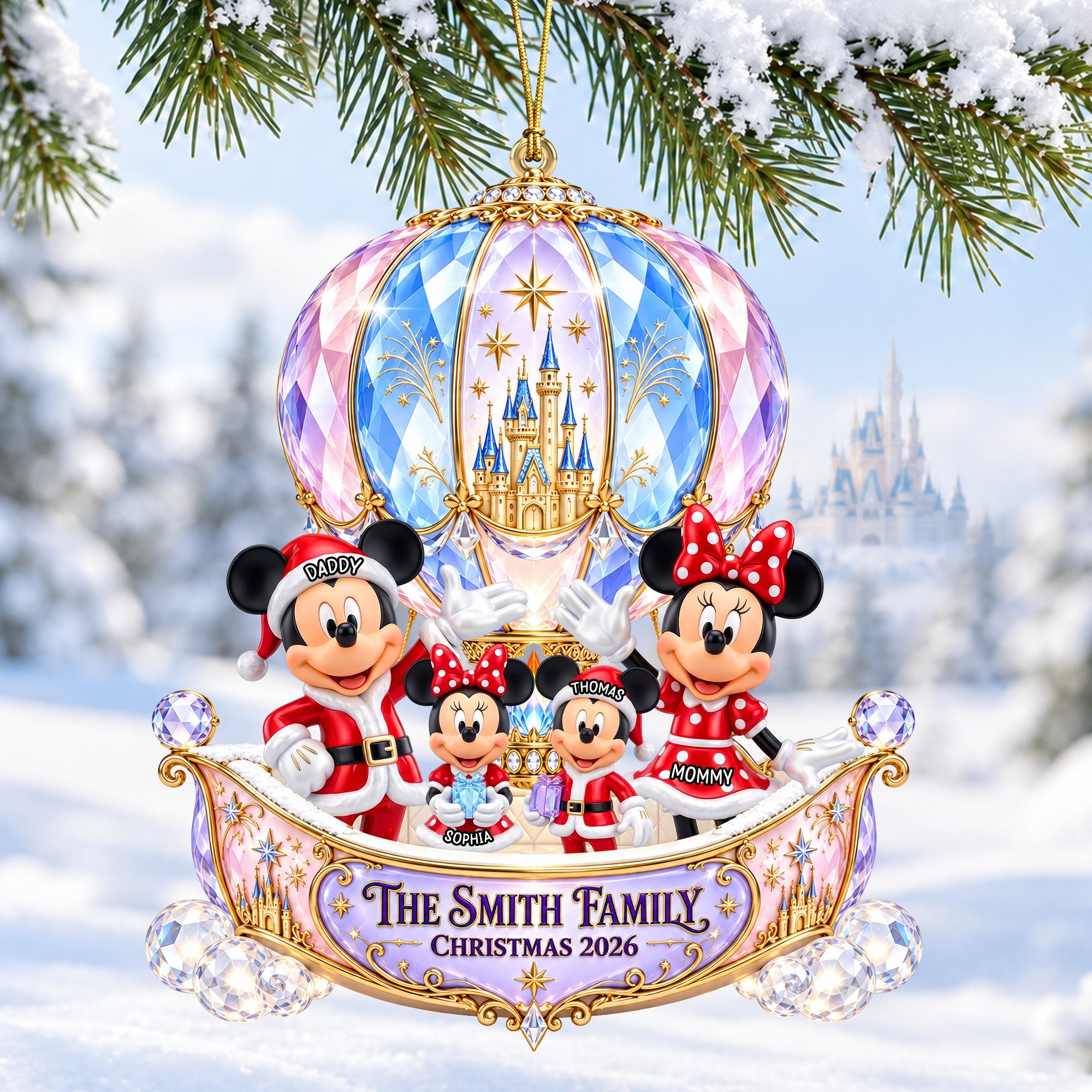 “Elevate Your Christmas Spirit!” - Merry Christmas Hot Air Balloon Ornament - Personalized Gift for Family