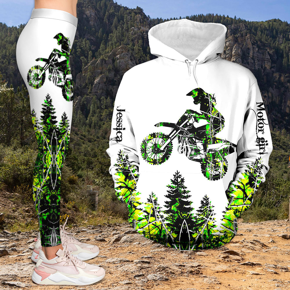 Personalized Motocross Lover's Hoodie & Leggings Set