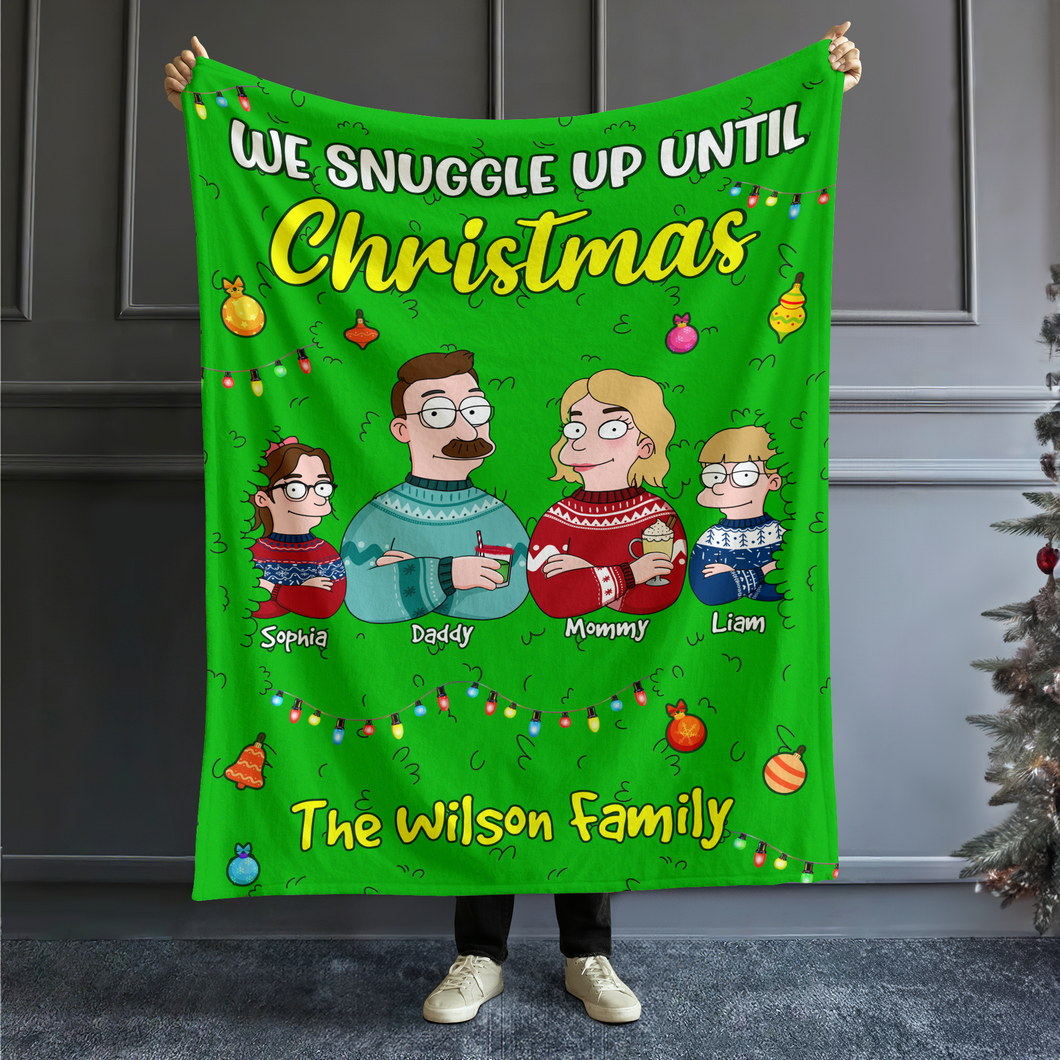 Personalized Family Christmas Snuggle Blanket Blanket PopCulturePrints