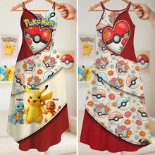 Load image into Gallery viewer, “For the Ultimate Pokémon Mom!” - Mom Of Pocket Creature Maxi Dress - Personalized Gifts For Mom Dress PopCulturePrints
