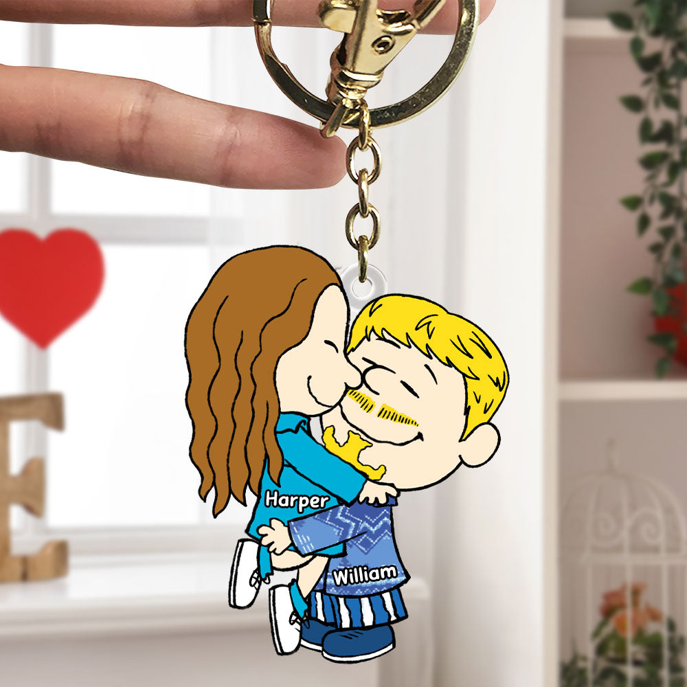 Custom Couple Christmas Keychain