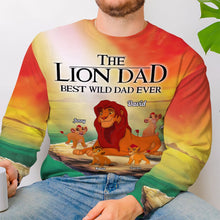 Load image into Gallery viewer, Personalized Lion Dad 3D T-Shirt - Best Dad Ever! AOP Products PopCulturePrints

