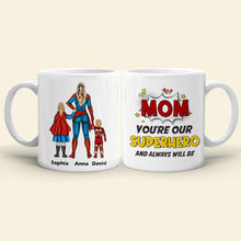 Load image into Gallery viewer, Personalized Superhero Mom Mug - Custom Gift for Mom Coffee Mug PopCulturePrints
