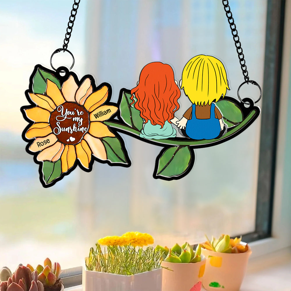 Personalized Acrylic Suncatcher Ornament - You’re My Sunshine Gift for Couples Suncatcher PopCulturePrints