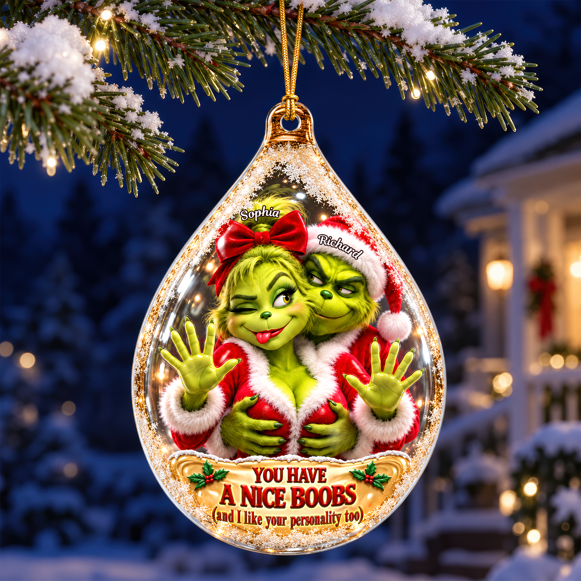Furry Mischief Couples Acrylic Ornament - Personalized Christmas Gifts For Couples 07ohqn141026 Ornament PopCulturePrints