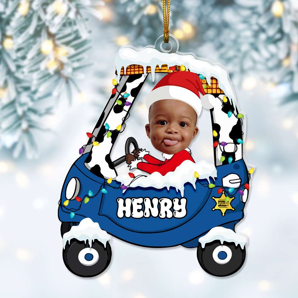 Personalized Kid's Christmas Ornament - Festive Photo Gift