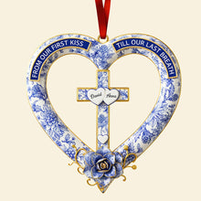 Load image into Gallery viewer, &quot;From Our First Kiss Till Our Last Breath&quot; - Personalized Christmas Ornament for Couples Ornament PopCulturePrints
