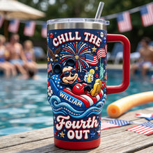 Load image into Gallery viewer, Chill the Fourth Out with Minnie - Personalized 40oz Tumbler Gift
