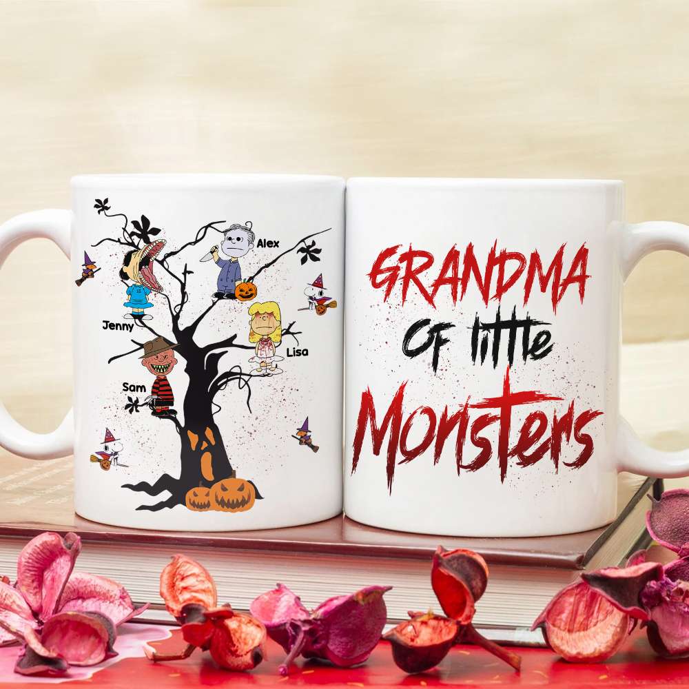 Personalized Horror Kids Mug for Grandma - Grandma of Little Monsters