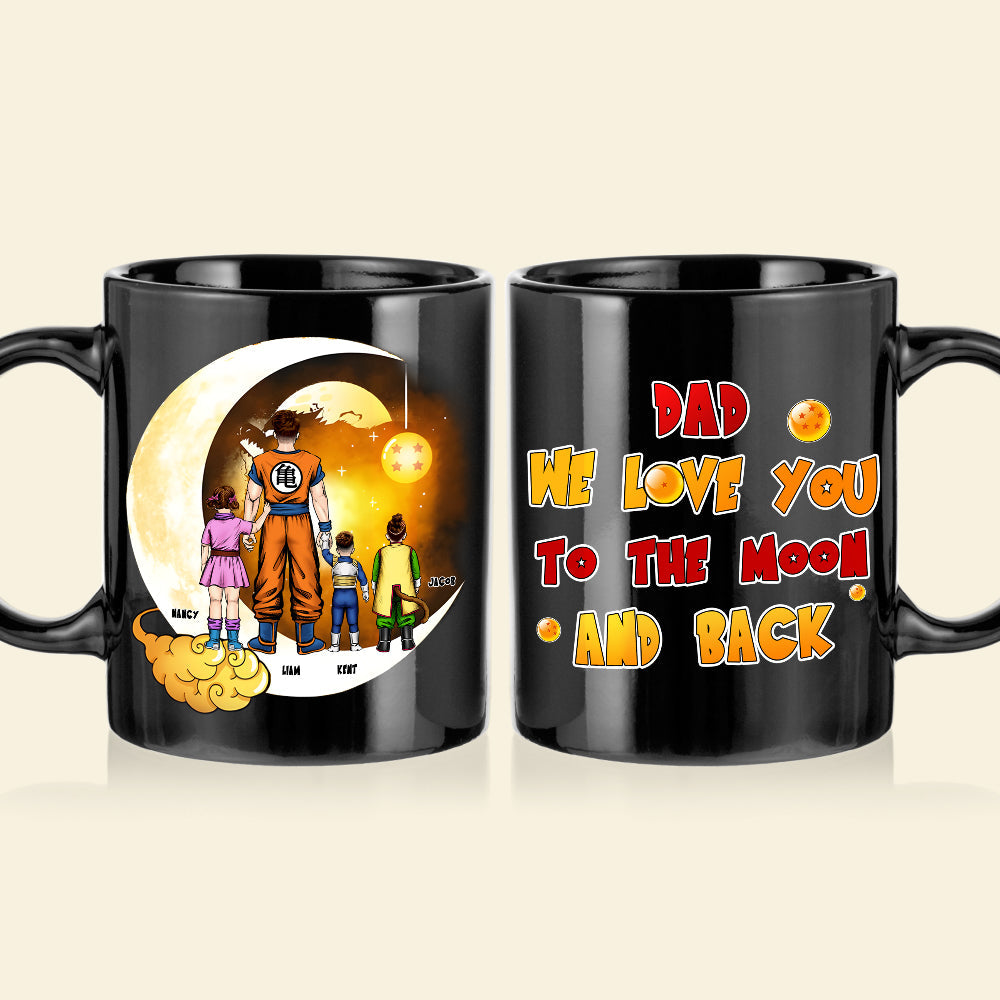 Personalized Dad Mug - Love You to the Moon and Back Coffee Mug PopCulturePrints