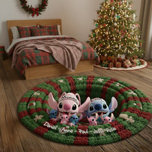 Load image into Gallery viewer, “Celebrate Family Joy!” – Personalized Cute Monsters Christmas Gifts – Quilted Round Mat for Everyone Doormat PopCulturePrints
