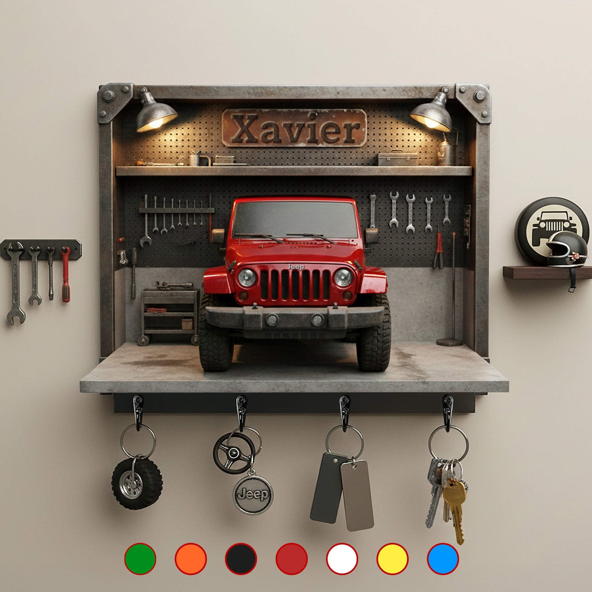 "Rev Up Your Space!" - Off-Road Car Wood Key Hanger - Personalized Gifts for Off-Road Car Lovers Wood Sign PopCulturePrints