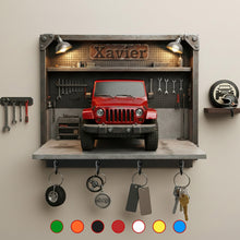 Load image into Gallery viewer, "Rev Up Your Space!" - Off-Road Car Wood Key Hanger - Personalized Gifts for Off-Road Car Lovers Wood Sign PopCulturePrints
