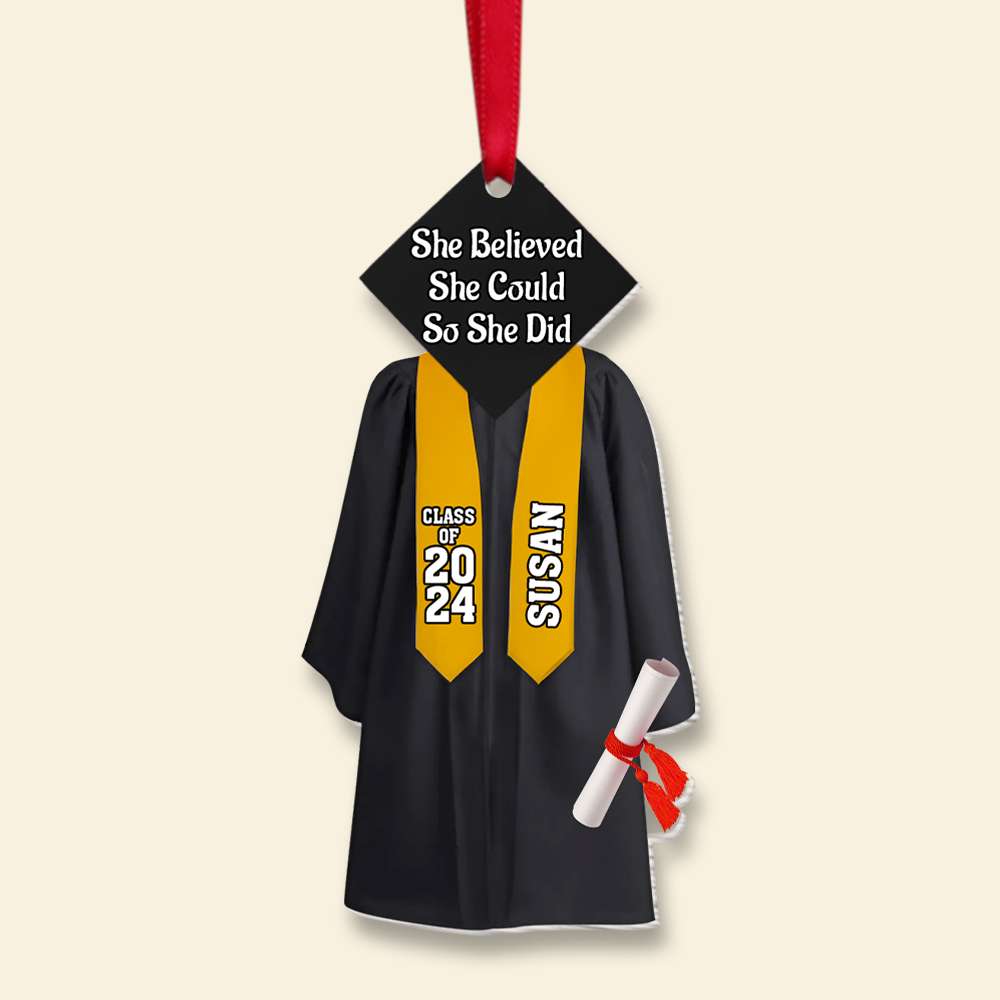 Personalized Graduation Ornament - Class of 2024 Keepsake Ornament PopCulturePrints