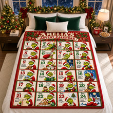 Load image into Gallery viewer, "Make This Holiday Season Merry and Bright" - Funny Christmas Advent Calendar Blanket, Personalized Gift for Family and Friends
