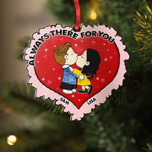 Load image into Gallery viewer, Personalized Couple Ornament - Acrylic Kissing Love Heart
