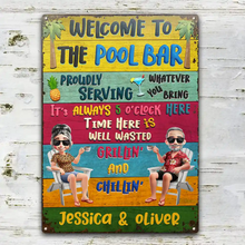 Load image into Gallery viewer, Welcome to the Patio - Personalized Grilling Sign for Couples Metal Sign PopCulturePrints
