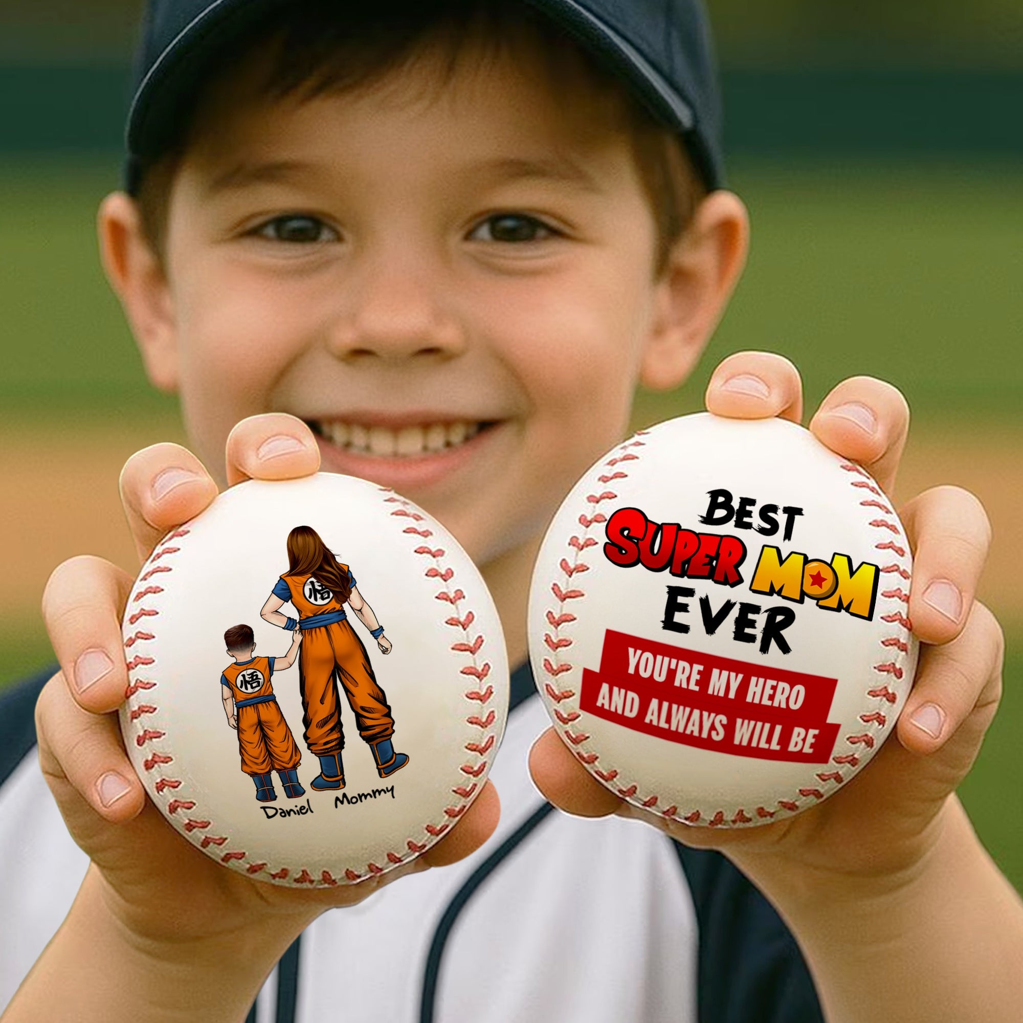 You're Our Hero: Best Super Mom Ever - Personalized Baseball for Mom Baseball PopCulturePrints