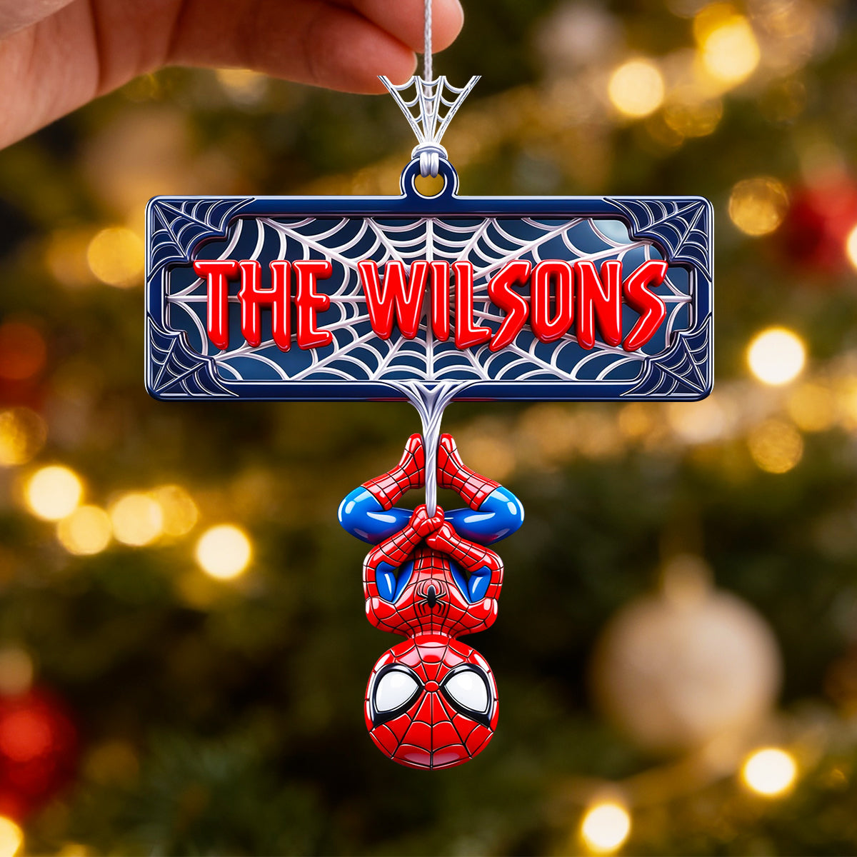 Swing into the Holidays: Web-Slinging Warrior Acrylic Ornament - Personalized Christmas Gift