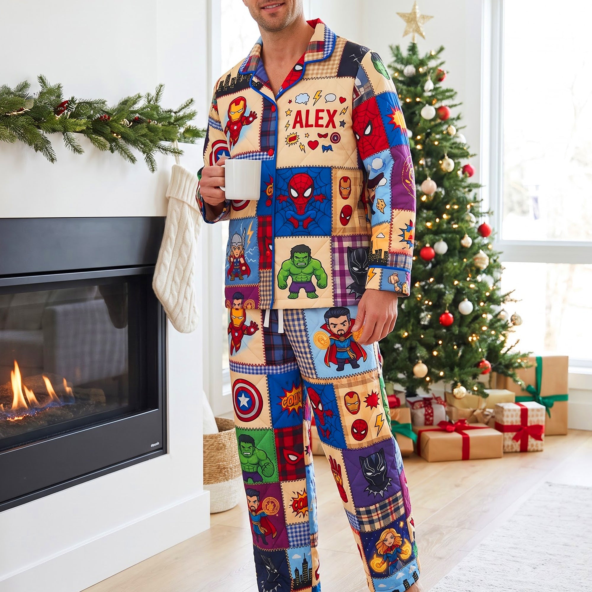 Unleash Family Adventures - Power Team Button Up Pajama Set - Personalized Gifts
