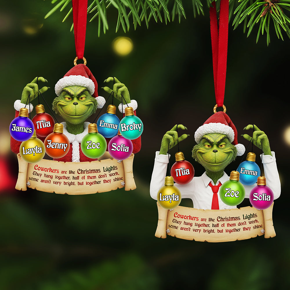 "Coworkers are like Christmas Lights" - Personalized Acrylic Ornament for Christmas - Custom Gift for Friends, Family, and Colleagues Ornament PopCulturePrints