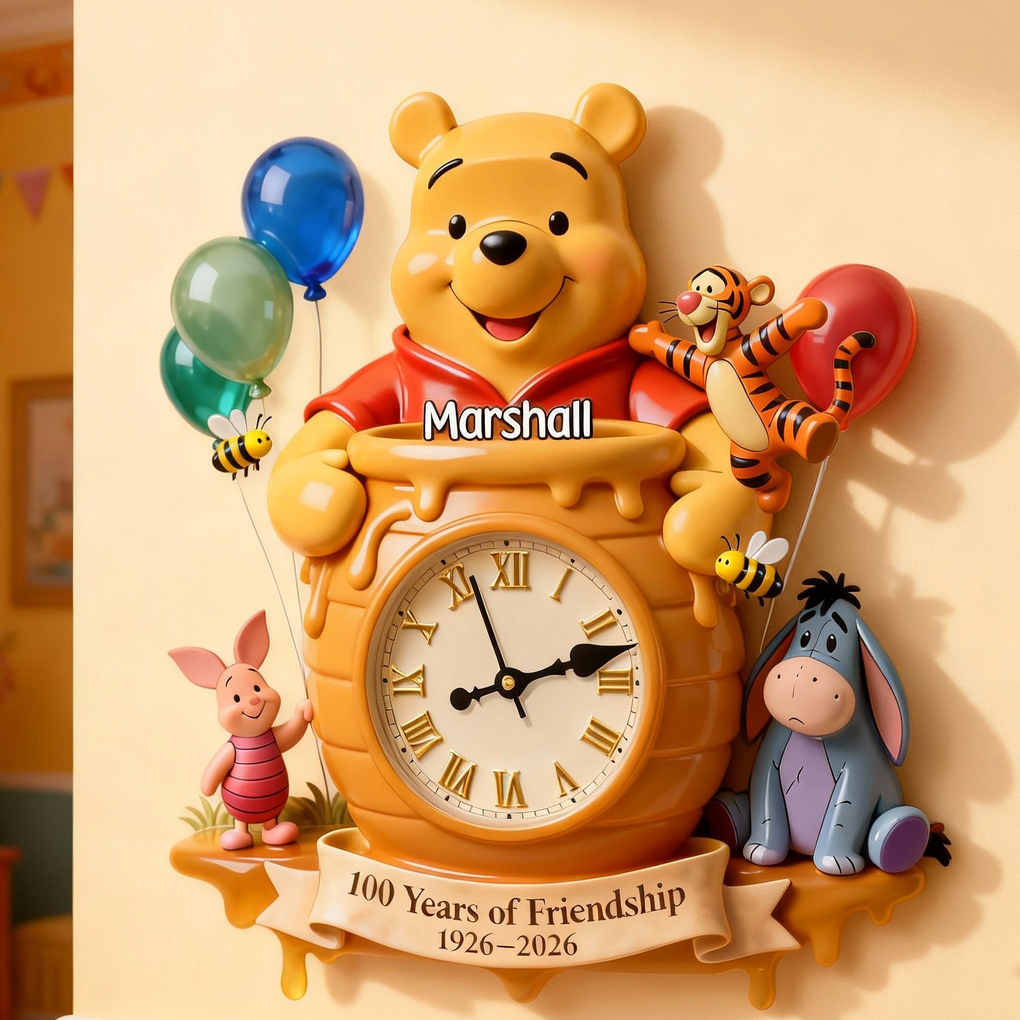 Cherish Every Moment with Your Lovely Friends - Personalized Wall Clock Gift Hanging Wall Clock PopCulturePrints