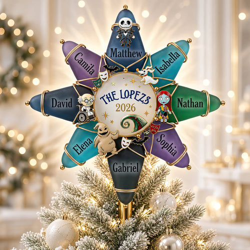 “Celebrate Your Family’s Legacy!” - Spooky Family Tree Topper - Personalized Christmas Gift for Family Ornament PopCulturePrints