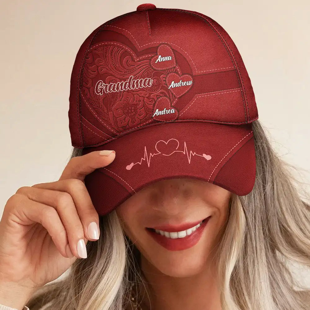 Grandma's Heart - Personalized Classic Cap for Grandma's Little Sweethearts Classic Cap PopCulturePrints