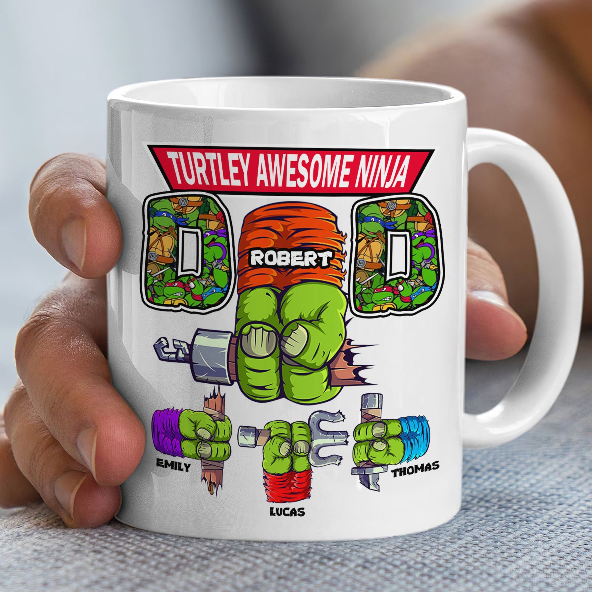 Custom Ninja Dad Coffee Mug - Personalized Gift for Fathers Coffee Mug PopCulturePrints