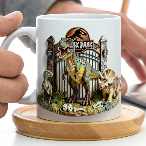 Unleash Your Adventure - Personalized Adventure Mug for Dinosaur Lovers Coffee Mug PopCulturePrints
