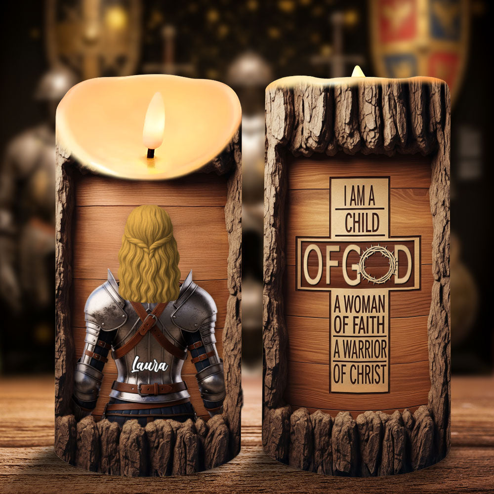 Personalized Knight Woman LED Candle - A Meaningful Gift for Her Led Candle PopCulturePrints