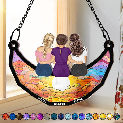 Together On The Moon - Personalized Window Hanging Suncatcher Ornament Suncatcher Ornament PopCulturePrints