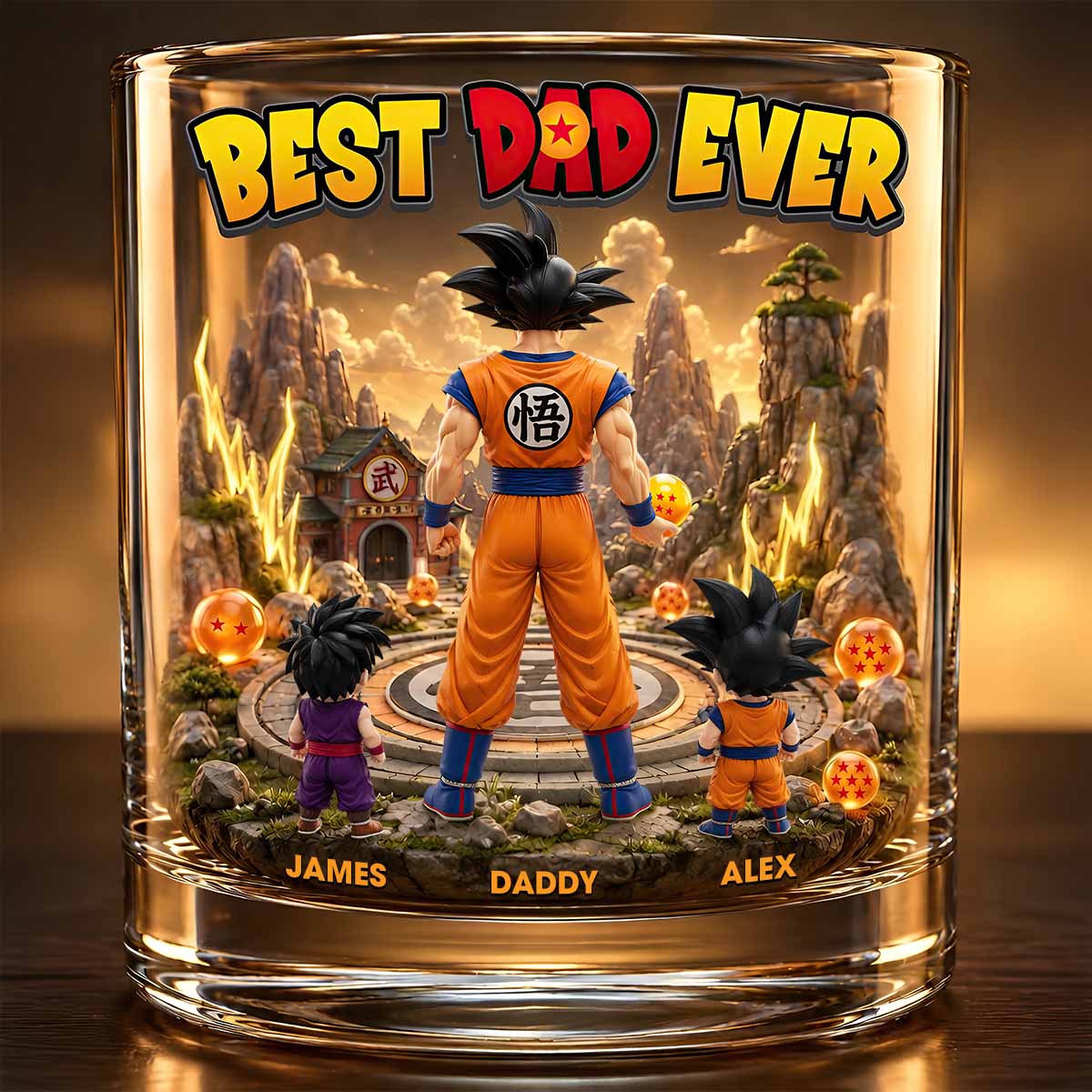 "Best Dad Ever" - Custom Round Glass Gift for Any Dad Glass PopCulturePrints