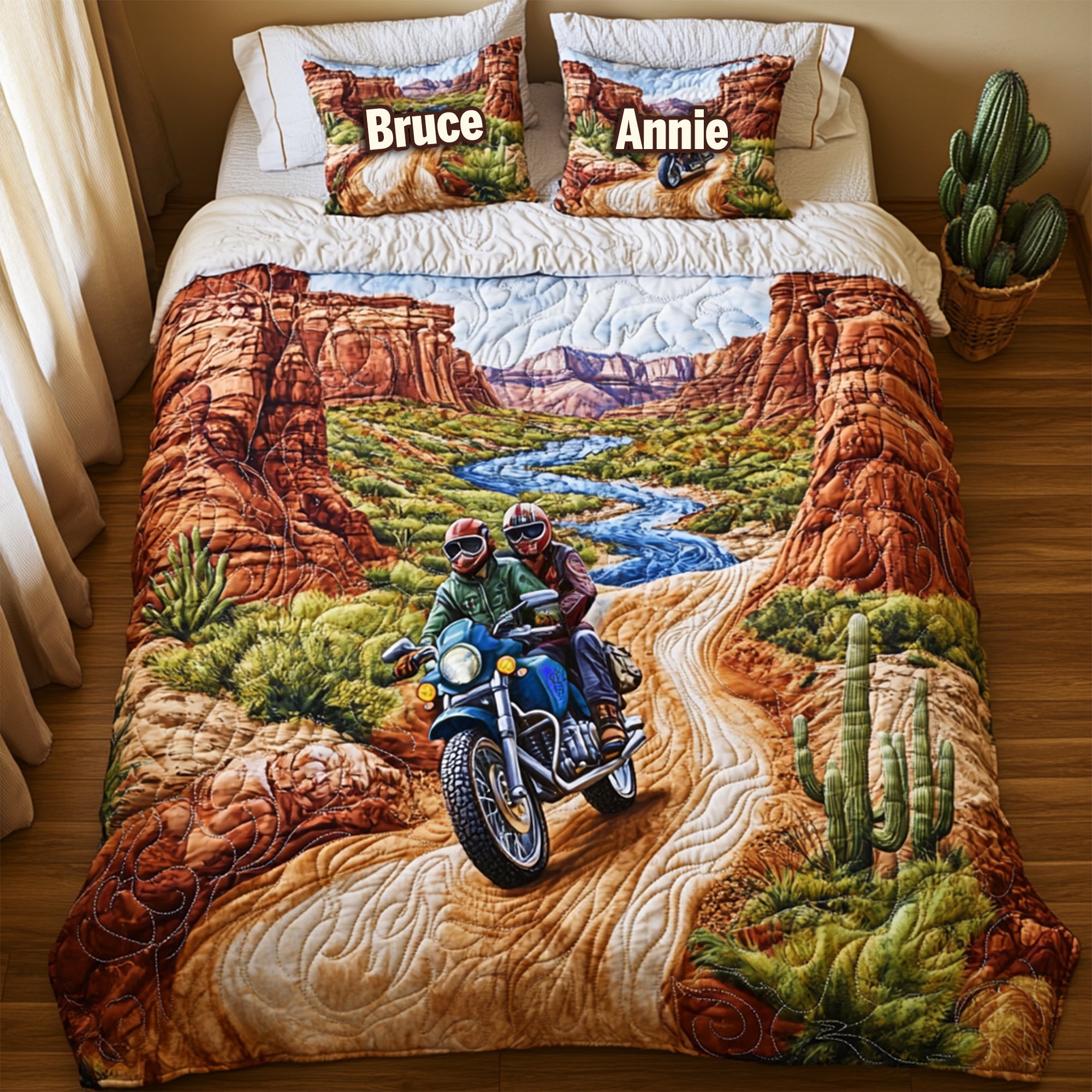 Ride Together Forever - Personalized Couple Quilt Bedding Set Blanket PopCulturePrints