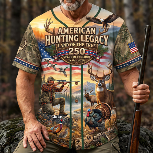 Celebrate 250 Years of Freedom: Personalized Hunting Legacy Jersey Shirt AOP Products PopCulturePrints