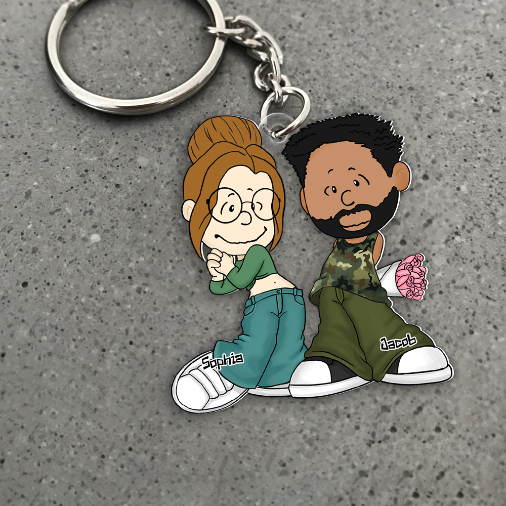 Personalized Couple Keychain - Gangsta Love Keychains PopCulturePrints