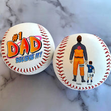Load image into Gallery viewer, #1 DAD, BELIEVE IT! Personalized Baseball - Custom Gift for Dads, Fathers, Papas, and Grandfathers Baseball PopCulturePrints
