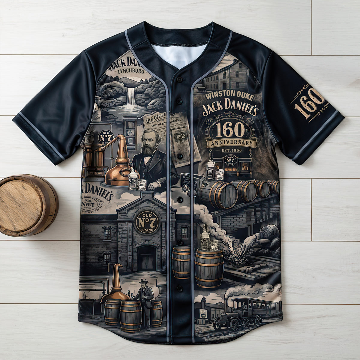 Celebrate 160 Years of Legacy - Personalized Jack Daniel's Baseball Jersey Shirt for Whiskey Lovers AOP Products PopCulturePrints