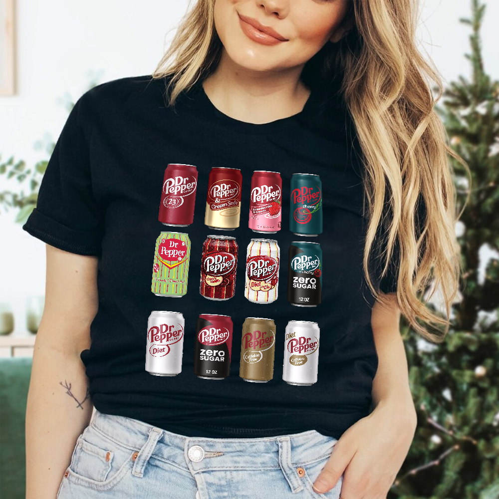 Soda Lover's Delight: Quirky Dr Pepper Can Shirt