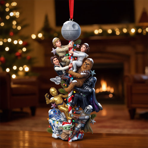 Funny Climbing Cosmic Characters Christmas Ornament - Personalized Gift for Movie Lovers Ornament PopCulturePrints