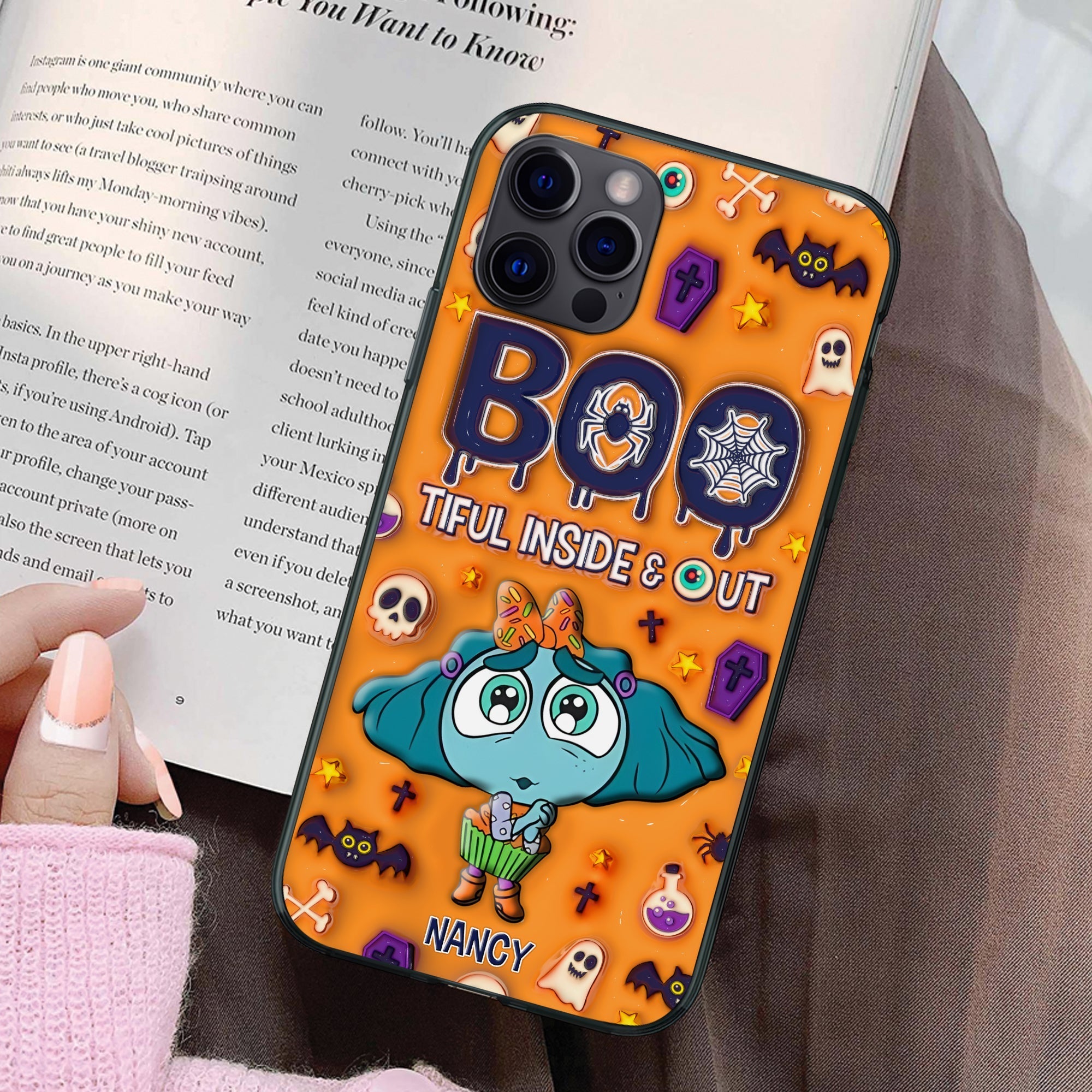 Personalized Halloween Fan Phone Case - Boo-tiful Inside & Out