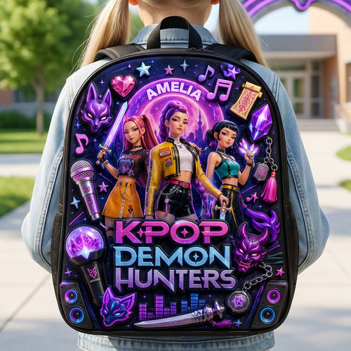 Unleash Your Inner Star with the KPOP Demon Hunters Backpack - Personalized School Bag for Kids Backpack PopCulturePrints