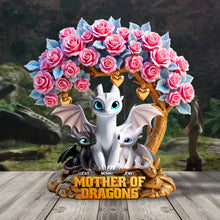 Load image into Gallery viewer, &quot;A Gift Fit for a Dragon Queen&quot; - Cartoon Dragon Plaque, Personalized for Mom, Grandma or Any Loved One Shaped Plaques PopCulturePrints
