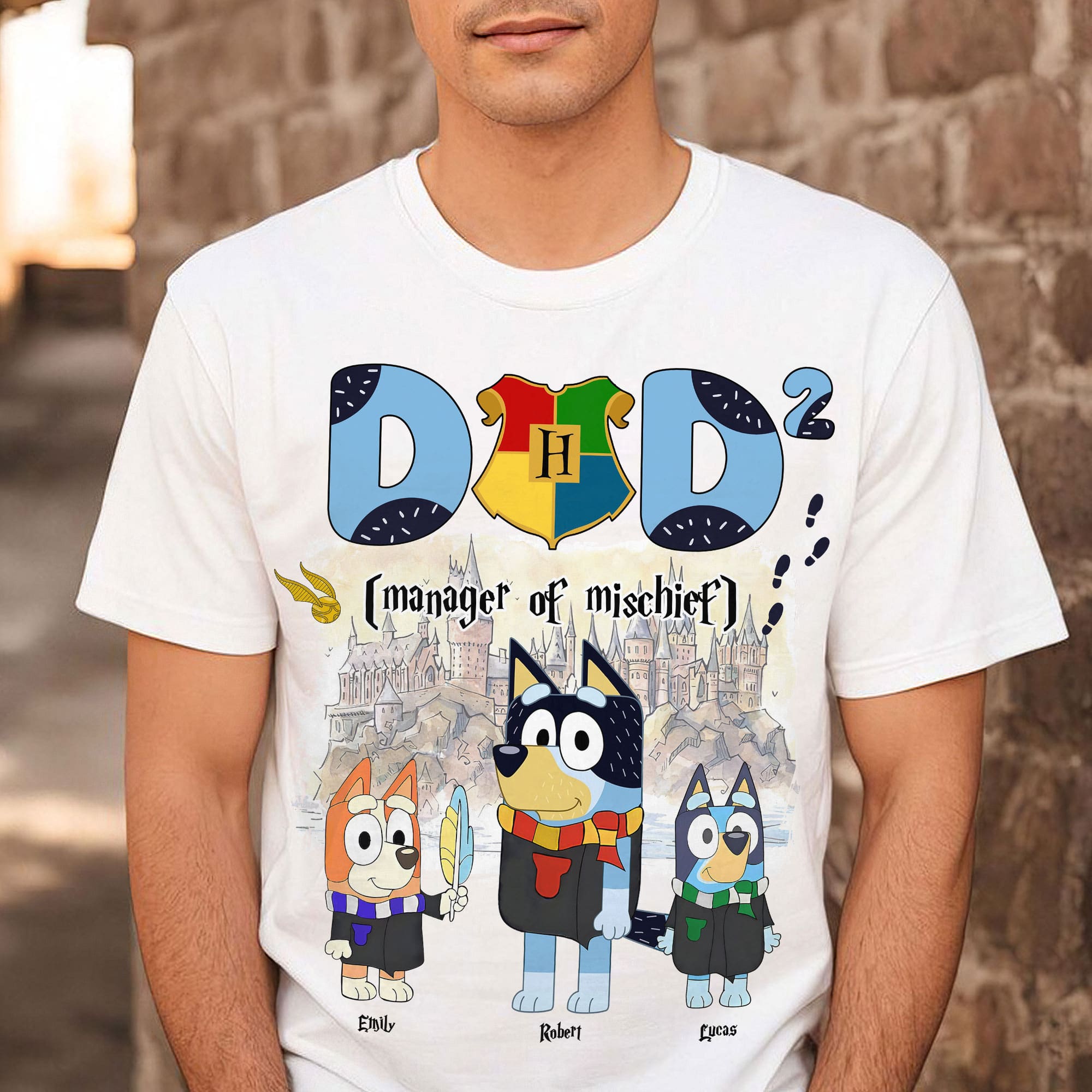 Dad 2: Manager of Mischief Personalized T-Shirt