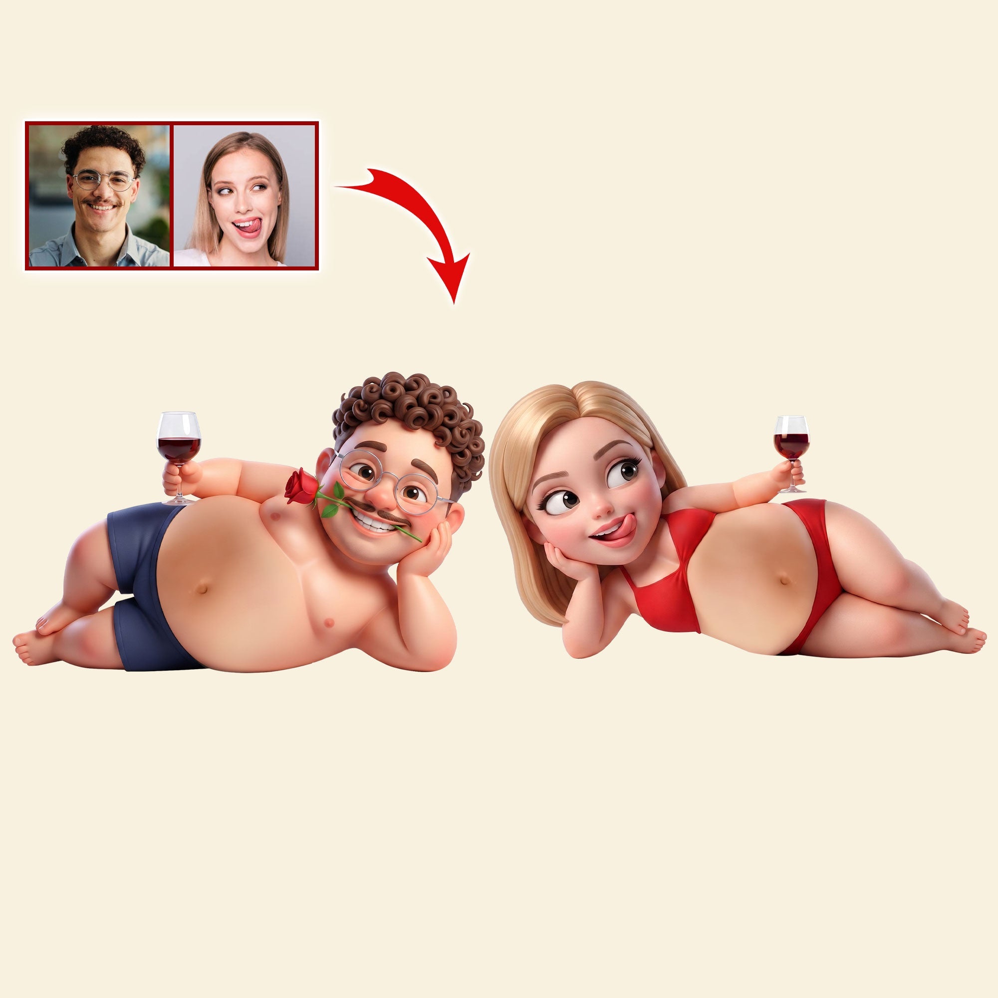 "Bring Fun to Your Fridge!" - Custom Photo Naughty Couple Anti-collision Acrylic Fridge Magnet - Personalized Gift for Couples Fridge Magnet PopCulturePrints