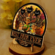 Load image into Gallery viewer, Best Dad Ever - Personalized LED Light Wooden Plaque - Gift for Dad, Grandpa, &amp; All Fathers LED Light Wooden Plaque PopCulturePrints
