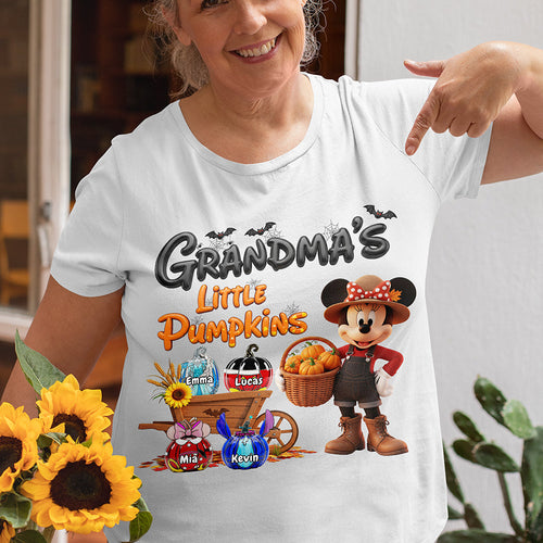 Grandma's Little Pumpkins – Personalized Halloween Shirt for Grandma Shirts PopCulturePrints