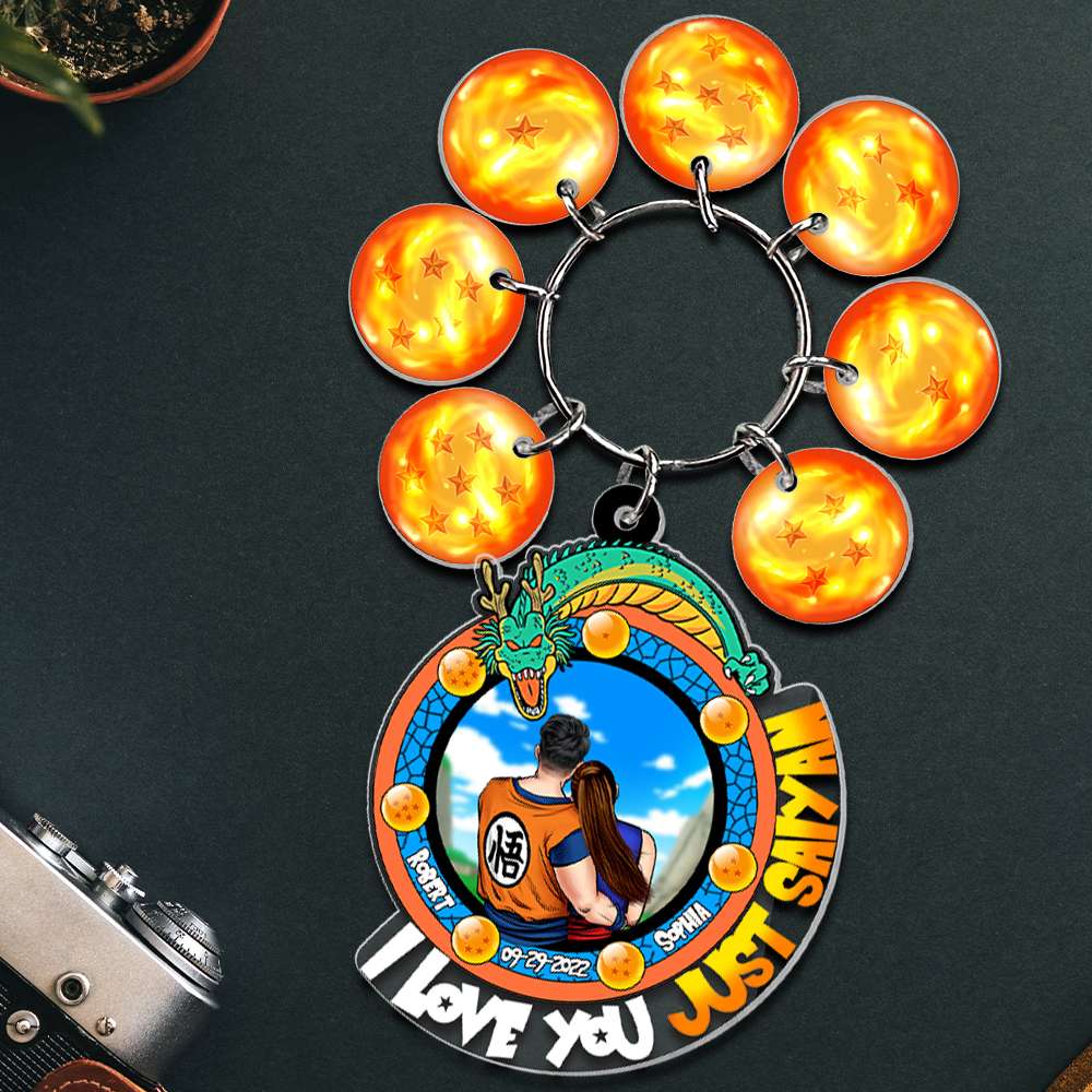 Personalized Dragon Ball Z Keychain for Couples - I Love You Just Saiyan Keychains PopCulturePrints