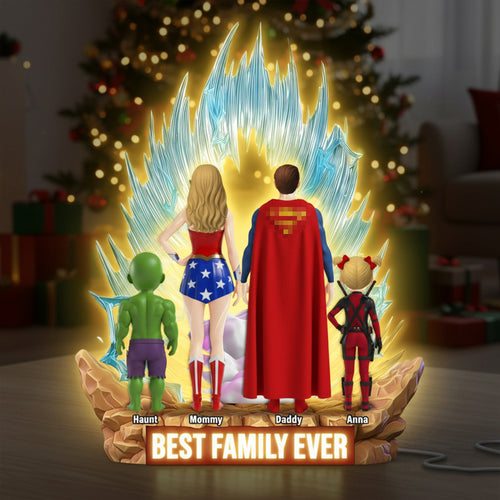 Best Family Ever Acrylic Light Box - Custom Personalized Gift for Family Light Box PopCulturePrints